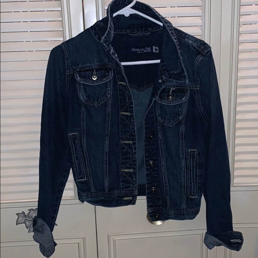 Celebrity pink jean jacket
